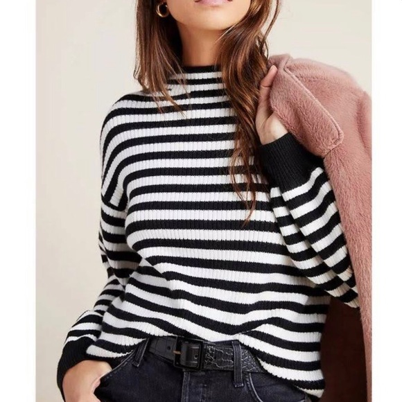 Anthropologie Sweaters - Anthropologie Sydney Stripe Ballon Sleeve Sweater